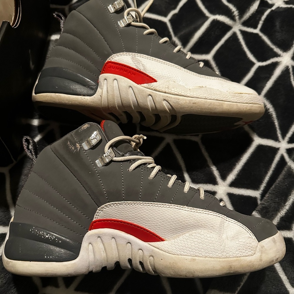 Jordan Gray and White High-Top Sneakers